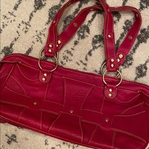 Red leather purse
